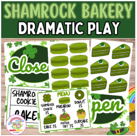 Shamrock Bakery Dramatic Play, St Patricks Day Classroom Dramatic Play ...