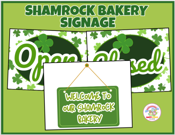 Shamrock Bakery Dramatic Play, St Patricks Day Classroom Dramatic Play ...