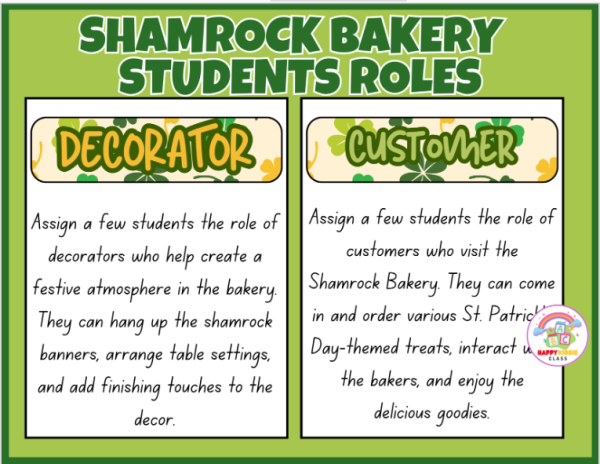 Shamrock Bakery Dramatic Play, St Patricks Day Classroom Dramatic Play ...