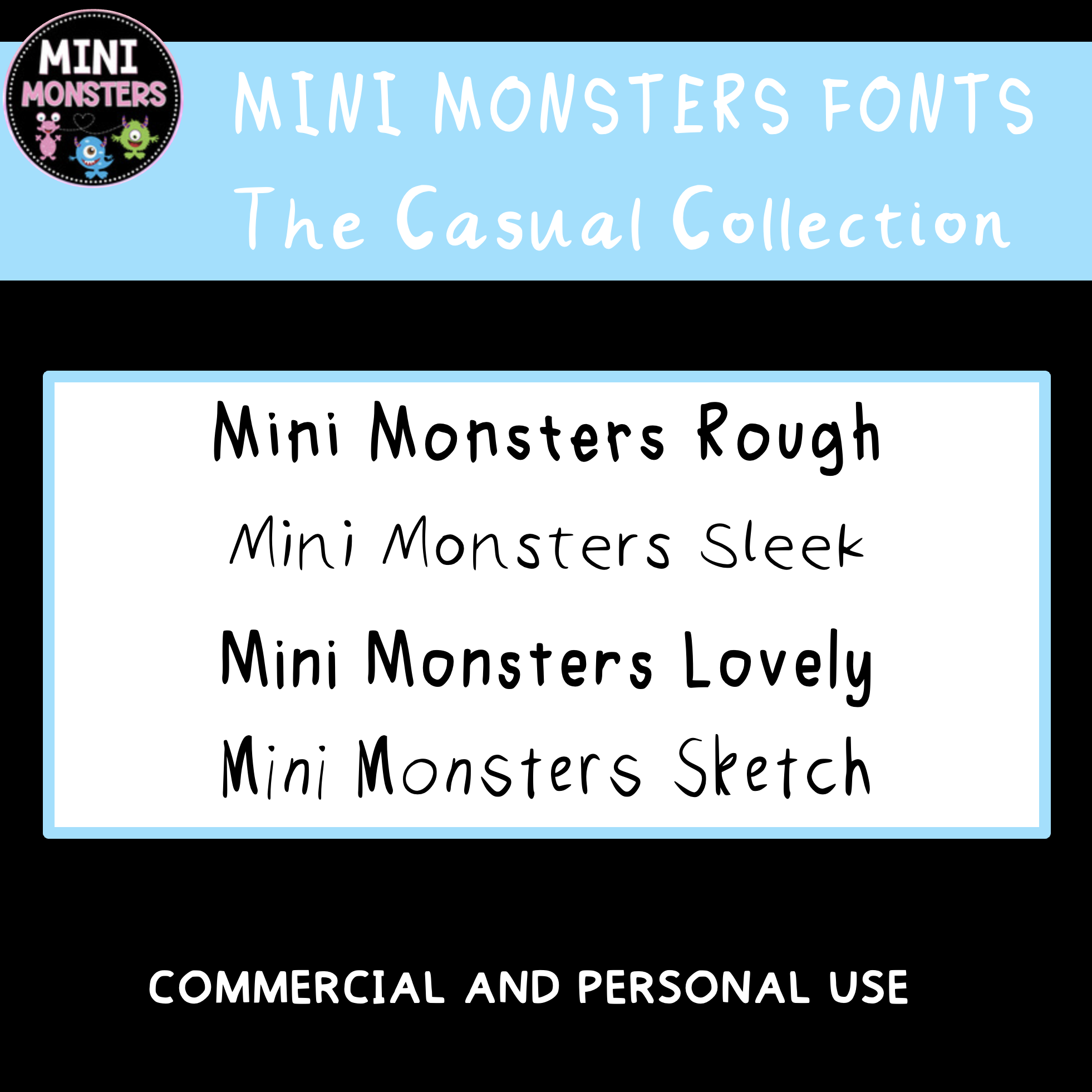 Mini Monsters Fonts - The Casual Collection