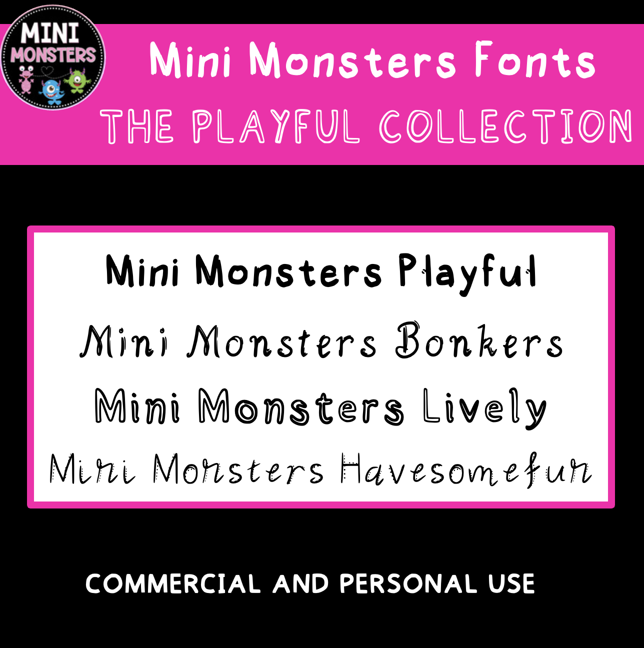 Mini Monsters Fonts - The Playful Collection