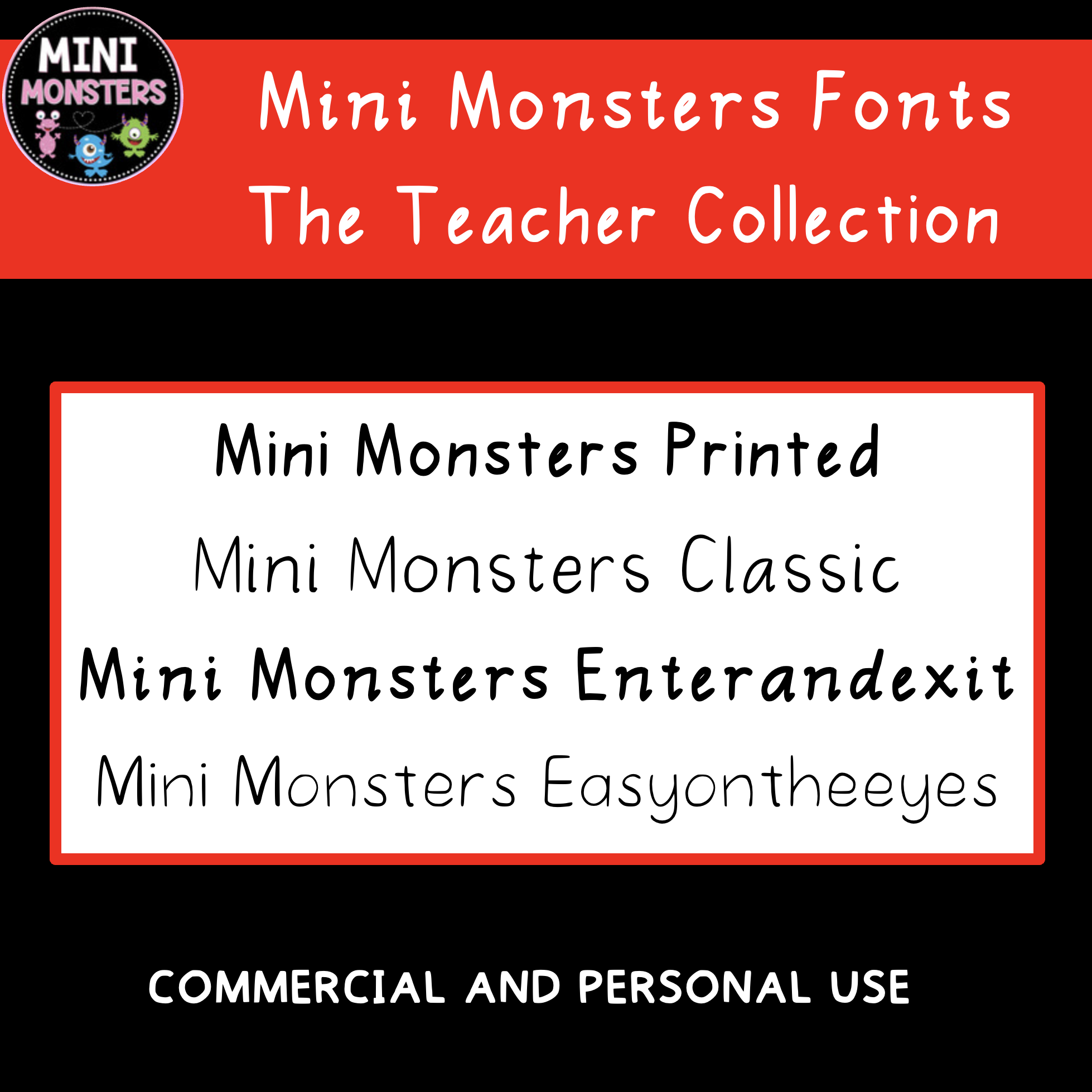 Mini Monsters Fonts - The Teacher Collection