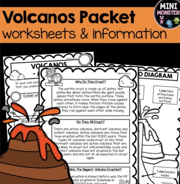 Volcanos Worksheets Packet