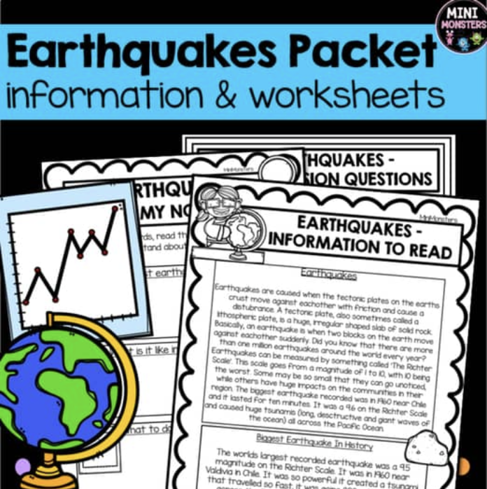 Earthquakes Worksheet Packet