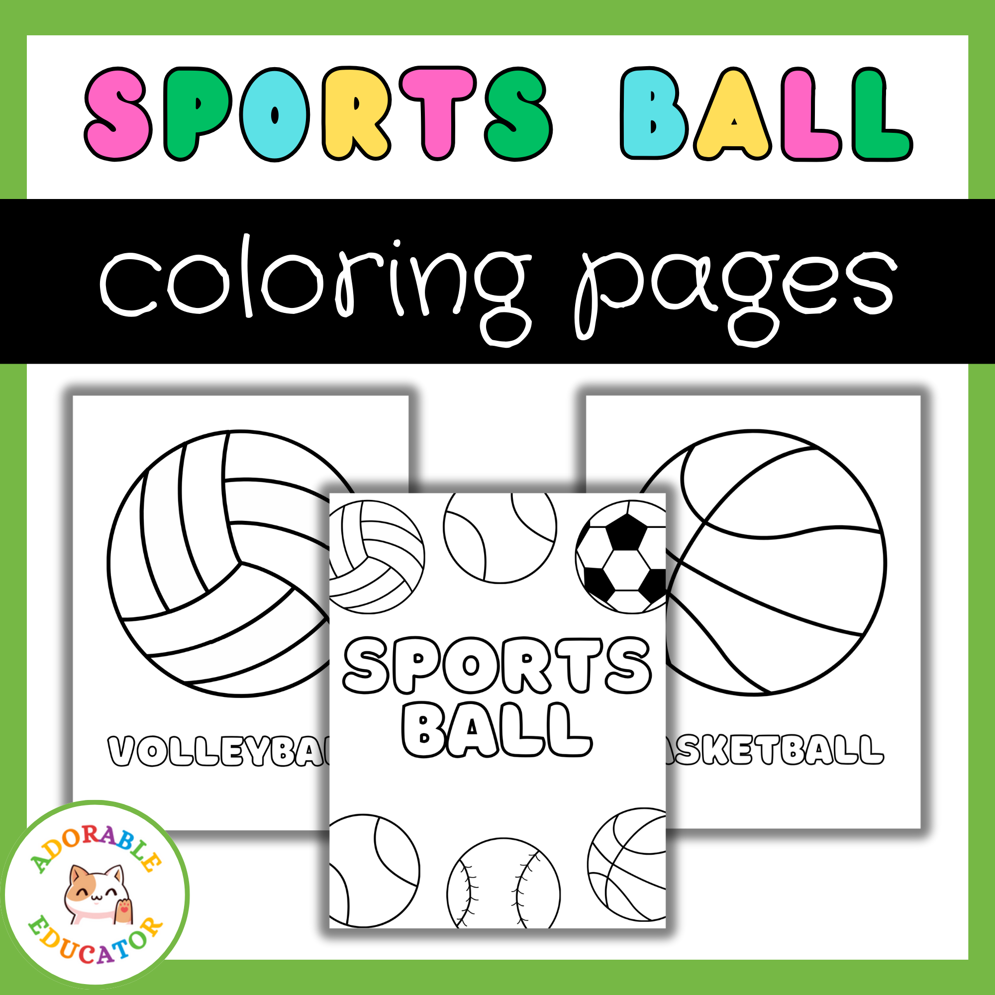 Sports Ball Coloring Sheets | End of Year & Back to School Coloring Pages