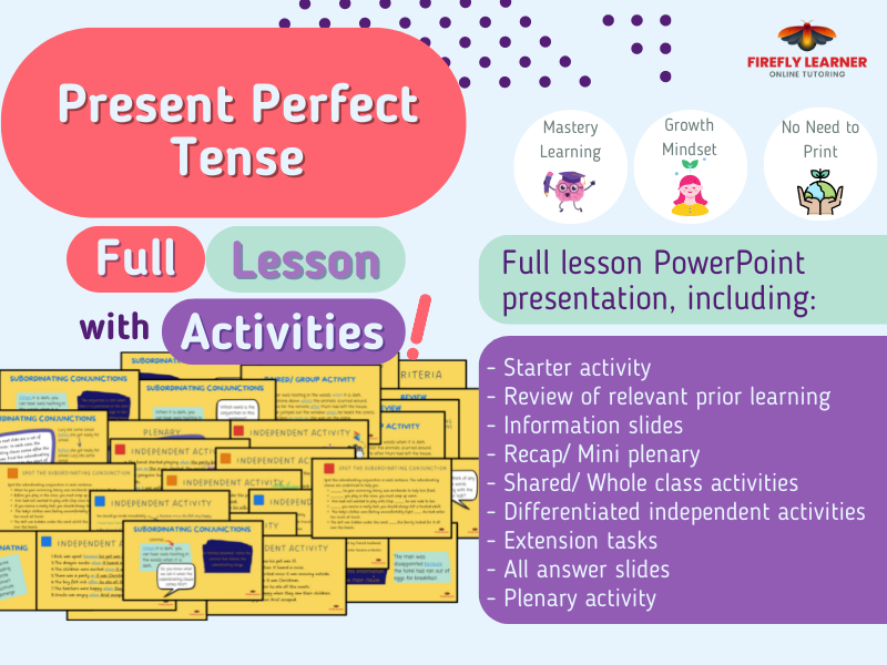Present Perfect Tense - Full Lesson PowerPoint & Activities!
