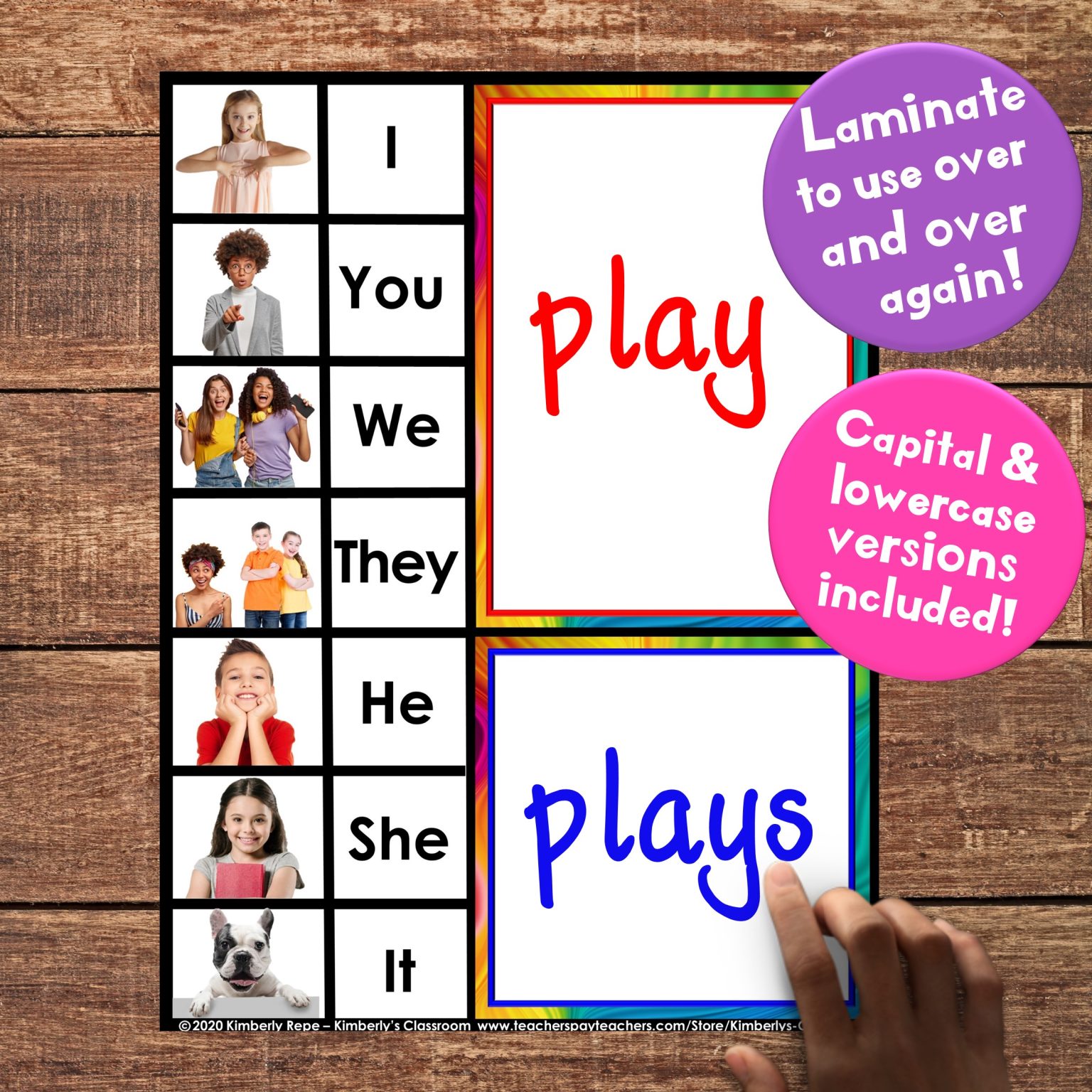 Subject Pronouns, Nouns, & Verbs Flashcards & Charts for ESL, ESS, ELL ...