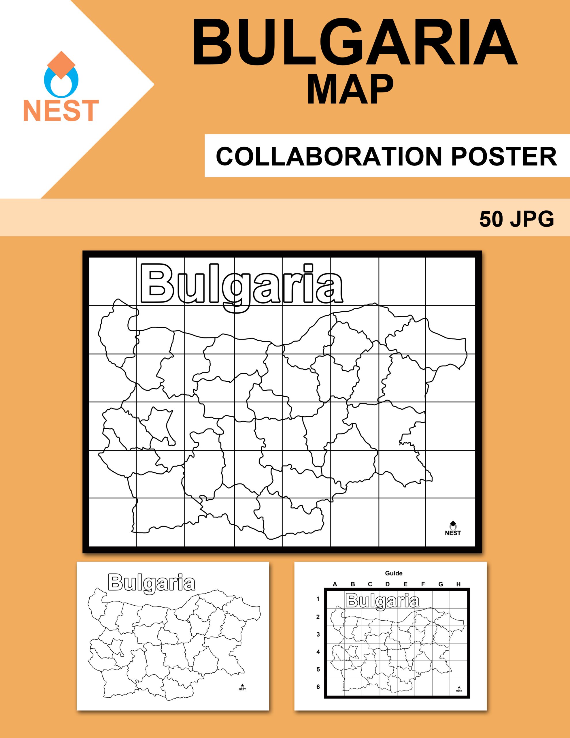 Bulgaria Map Collaboration Poster