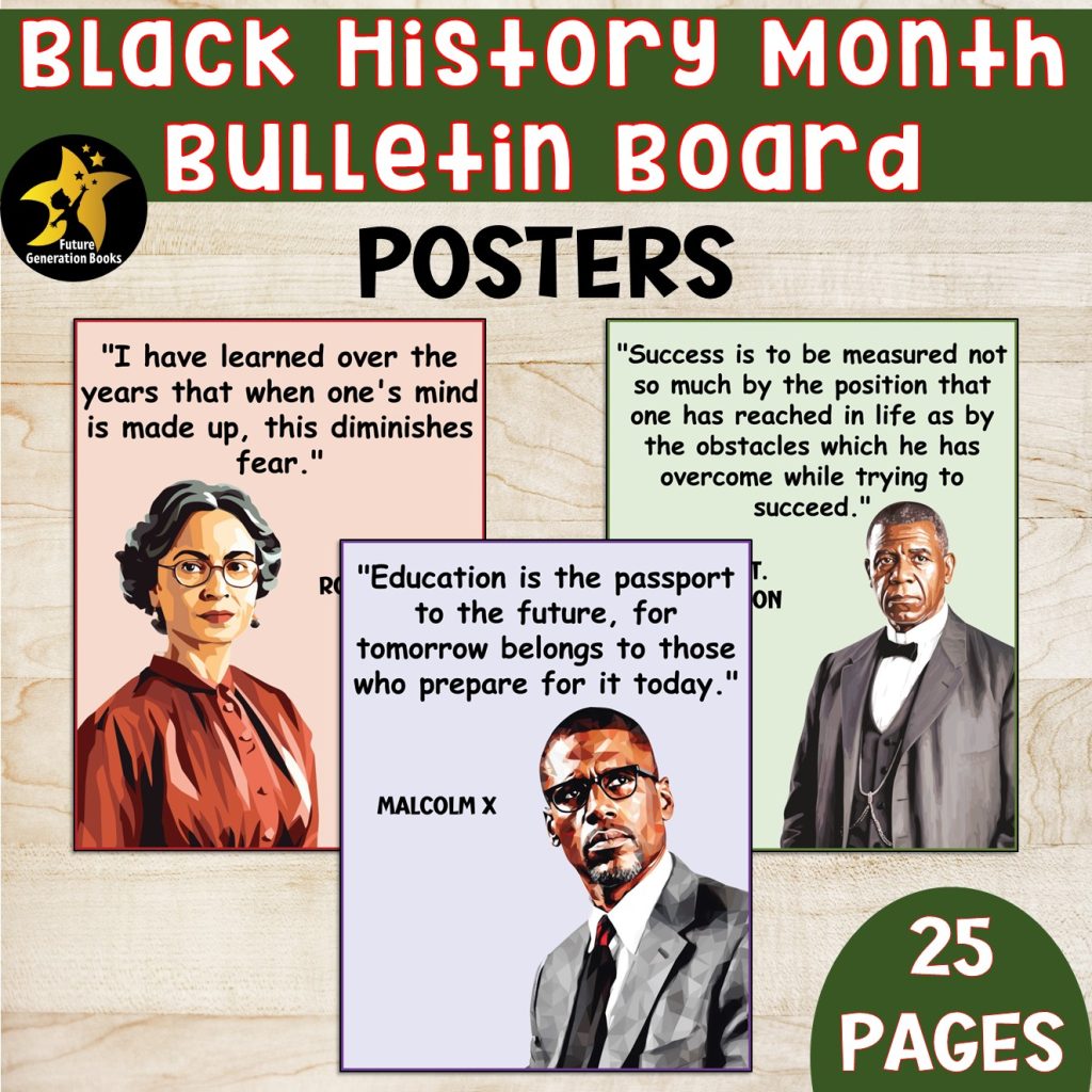 Black History Month Quotes Posters Bulletin Board Febraury Activities ...