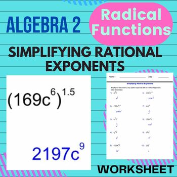 Simplifying Rational Exponents - Algebra 2 - Radical Functions