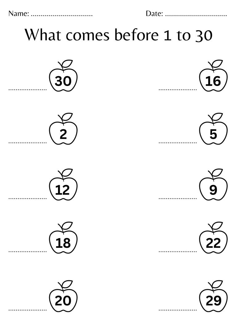 What comes before worksheet 1 to 30 - Made By Teachers