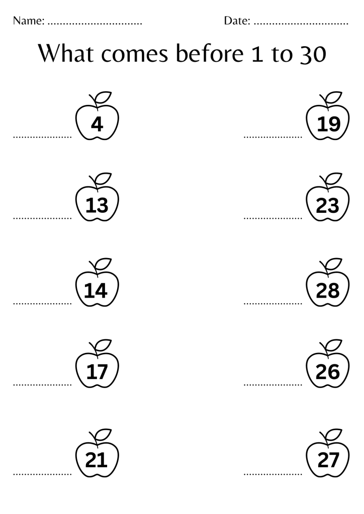 What comes before worksheet 1 to 30 - Made By Teachers