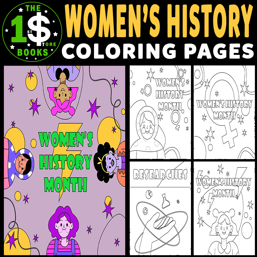 Women’s History Month Coloring Pages | March Holiday Coloring Sheets