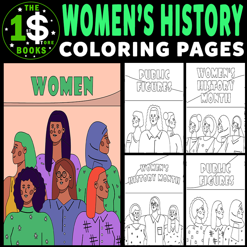 Women’s History Month Coloring Pages | March Holiday Coloring Sheets
