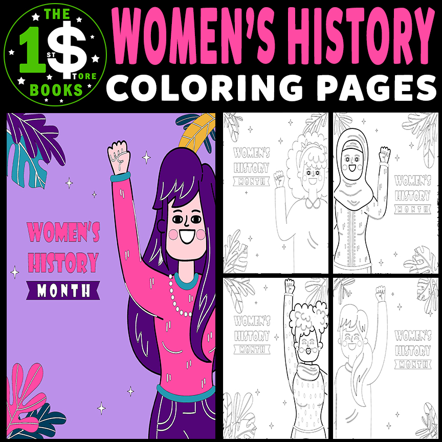 Women’s History Month Coloring Pages | March Holiday Coloring Sheets
