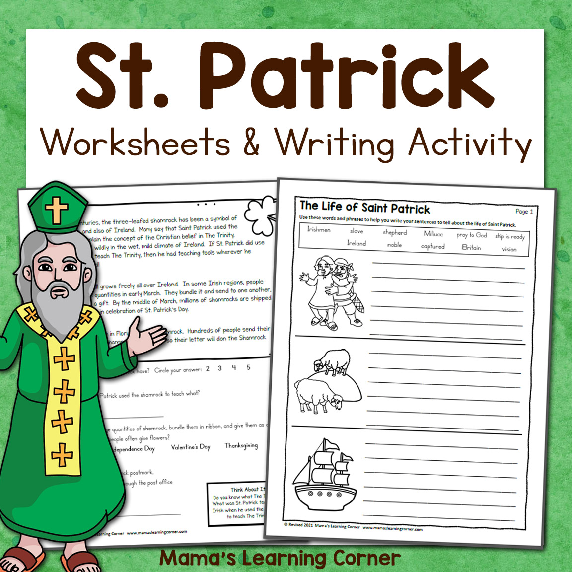 Life of Saint Patrick Worksheets and Writing Activity