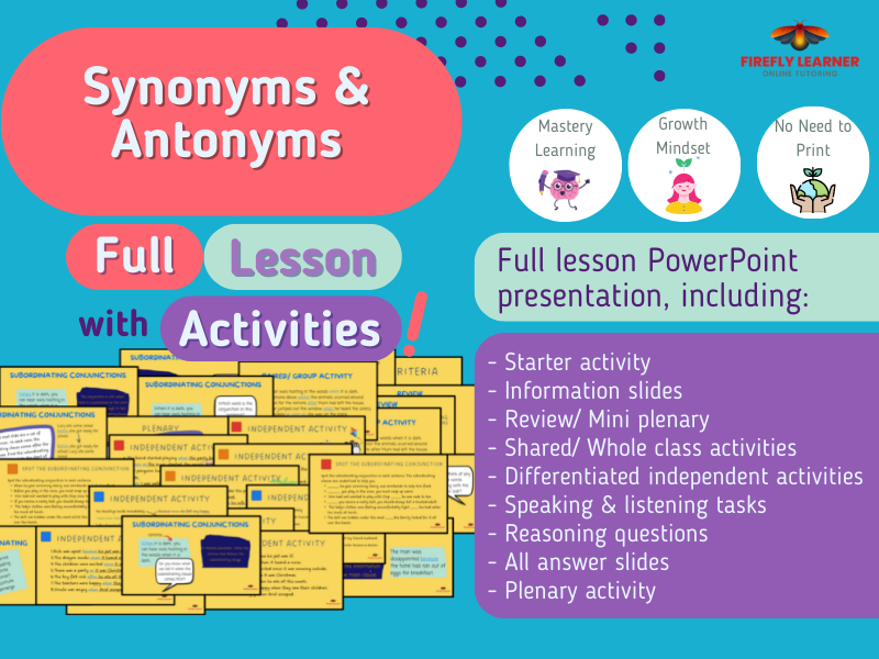 Synonyms and Antonyms - Full Grammar Lesson