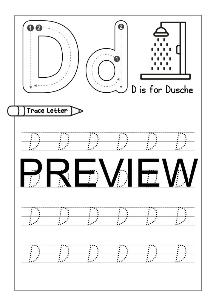 Alphabet tracing practice Letter D | Handwriting Worksheet Uppercase ...