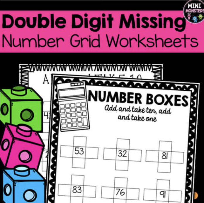 10 More and 10 Less Worksheets - Double Digits