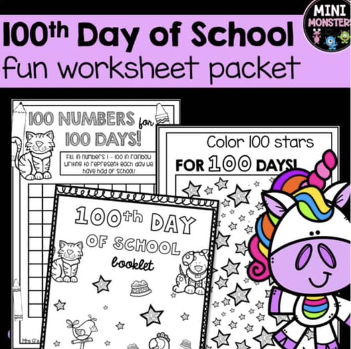 100th Day of School Worksheets
