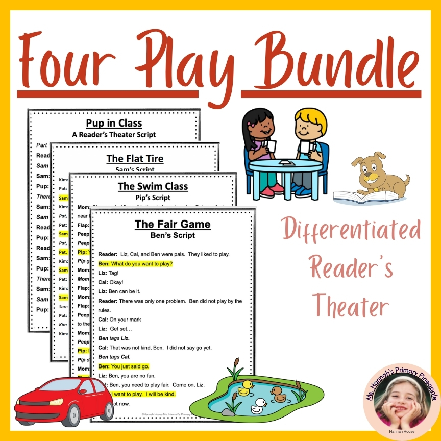 Four Play Set- Differentiated, Multileveled, Decodable Reader's Theater Scripts