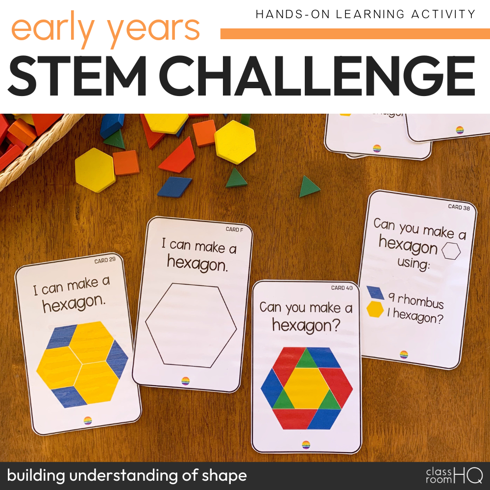 2D Shape Pattern Block STEM Challenge Cards | Made By Teachers