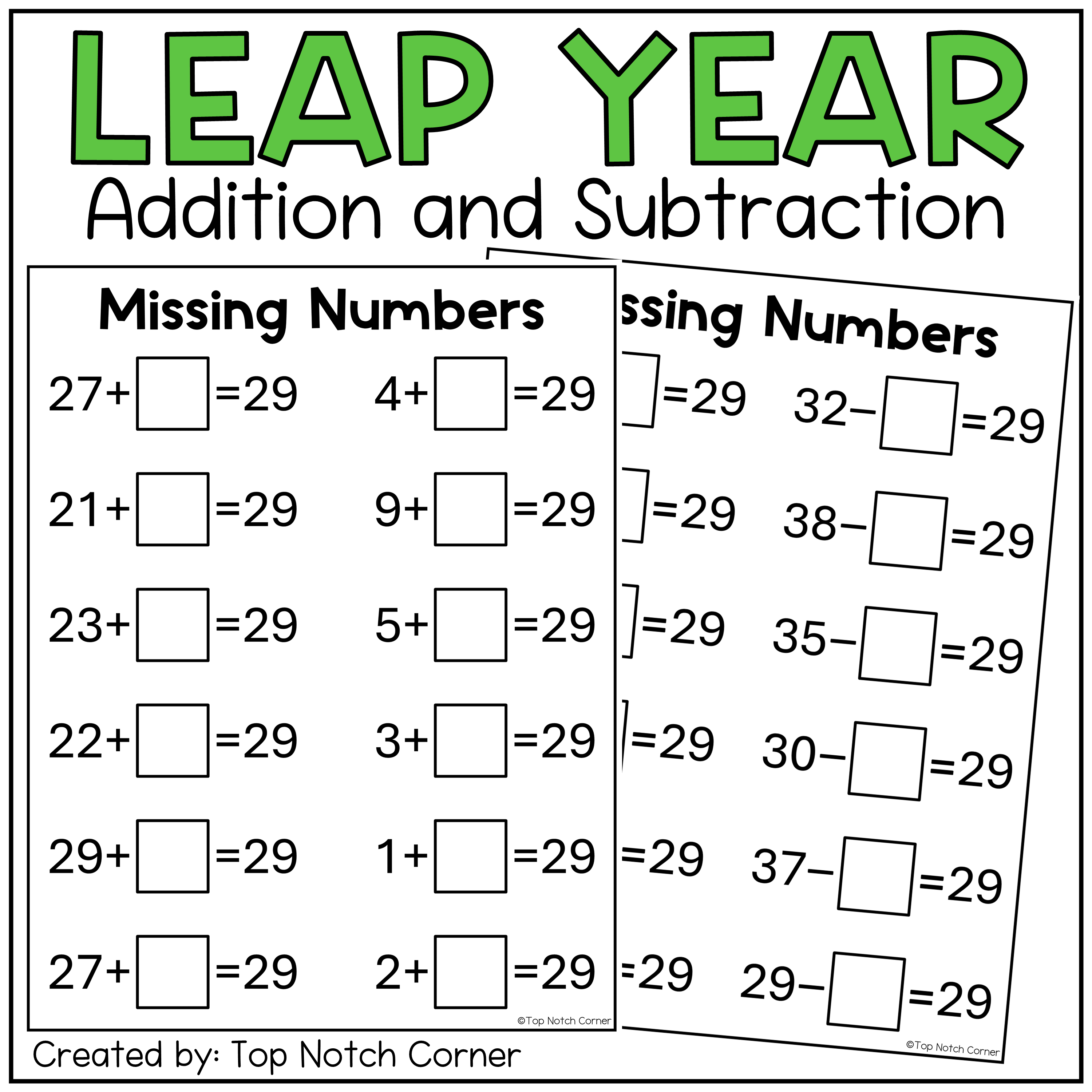 Leap Year Day 2024 Math Activities