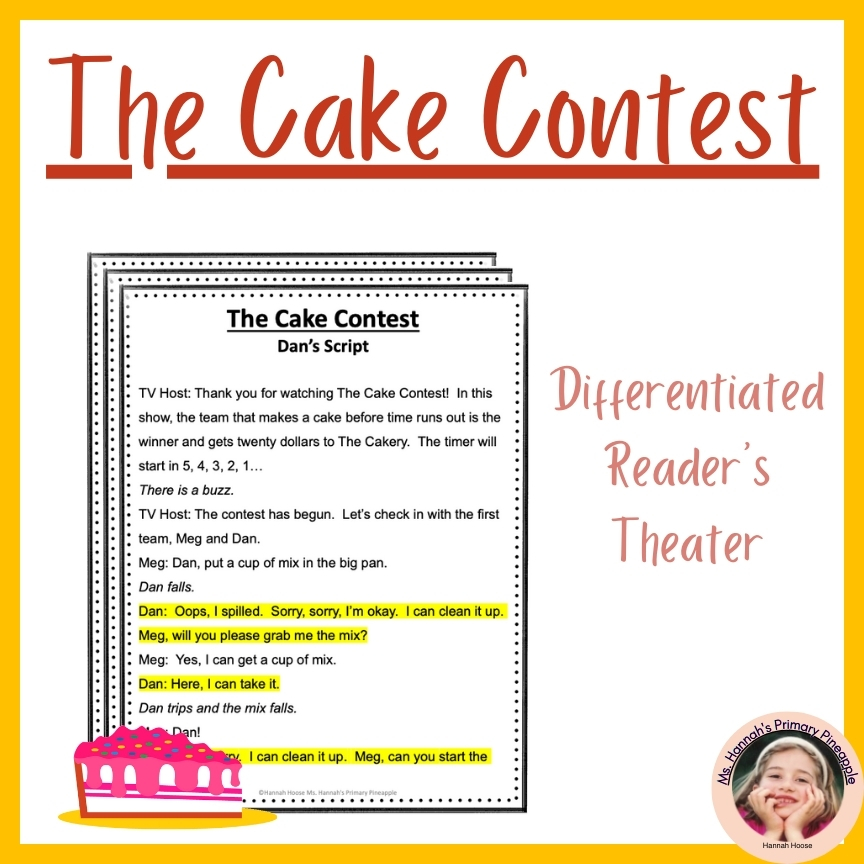 The Cake Contest- Differentiated, First Grade, Decodable Reader's Theater Script