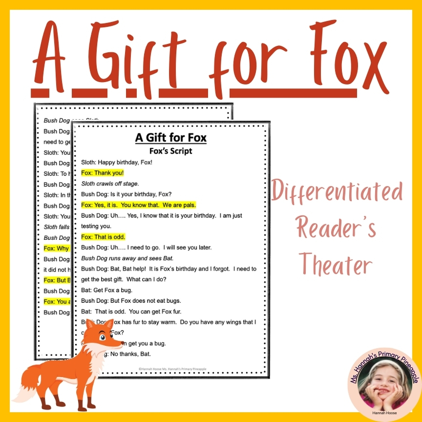 A Gift for Fox- Differentiated, Multileveled, Decodable Reader's Theater Script Science of Reading