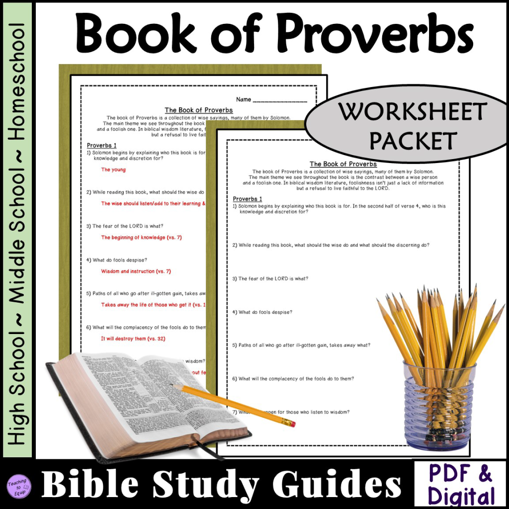 Book of Proverbs Bible Study Activity BUNDLE - Made By Teachers