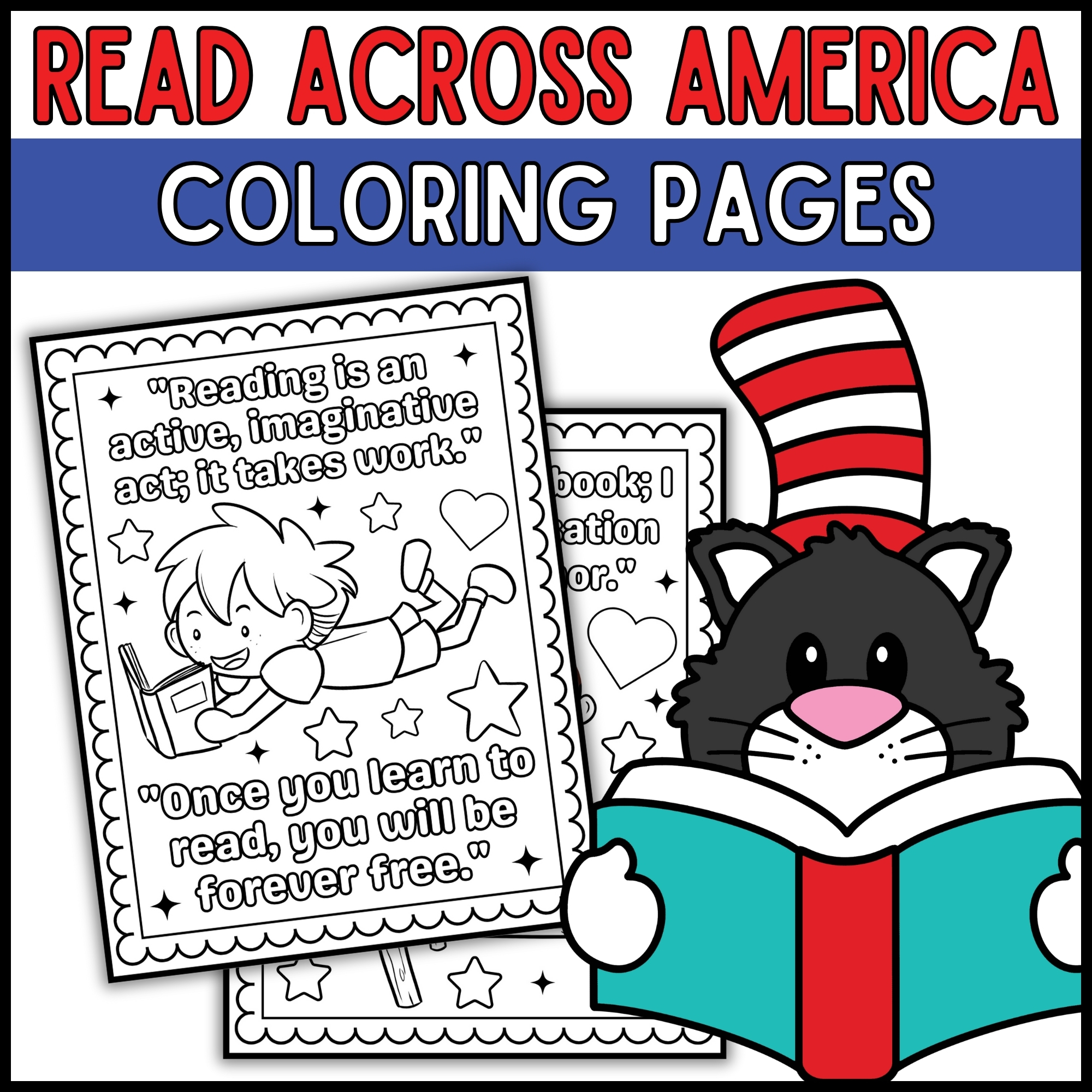 March Read Across America Day Mega Bundle: Coloring Pages, Craft, and ...