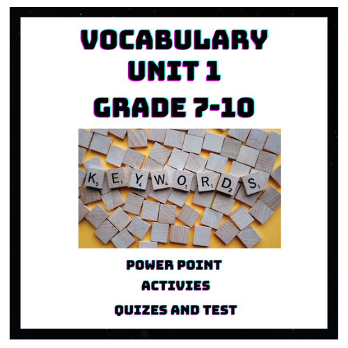 Vocabulary Unit 1 Grade 7-10