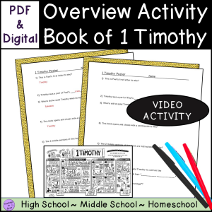 1 Timothy Bible Book Summary Overview Activity - Made By Teachers