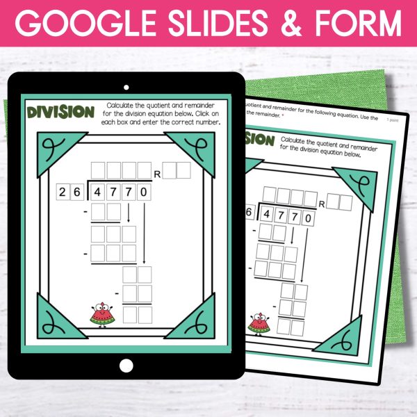 4 Digit by 2 Digit Long Division with Remainders Google Slides and ...