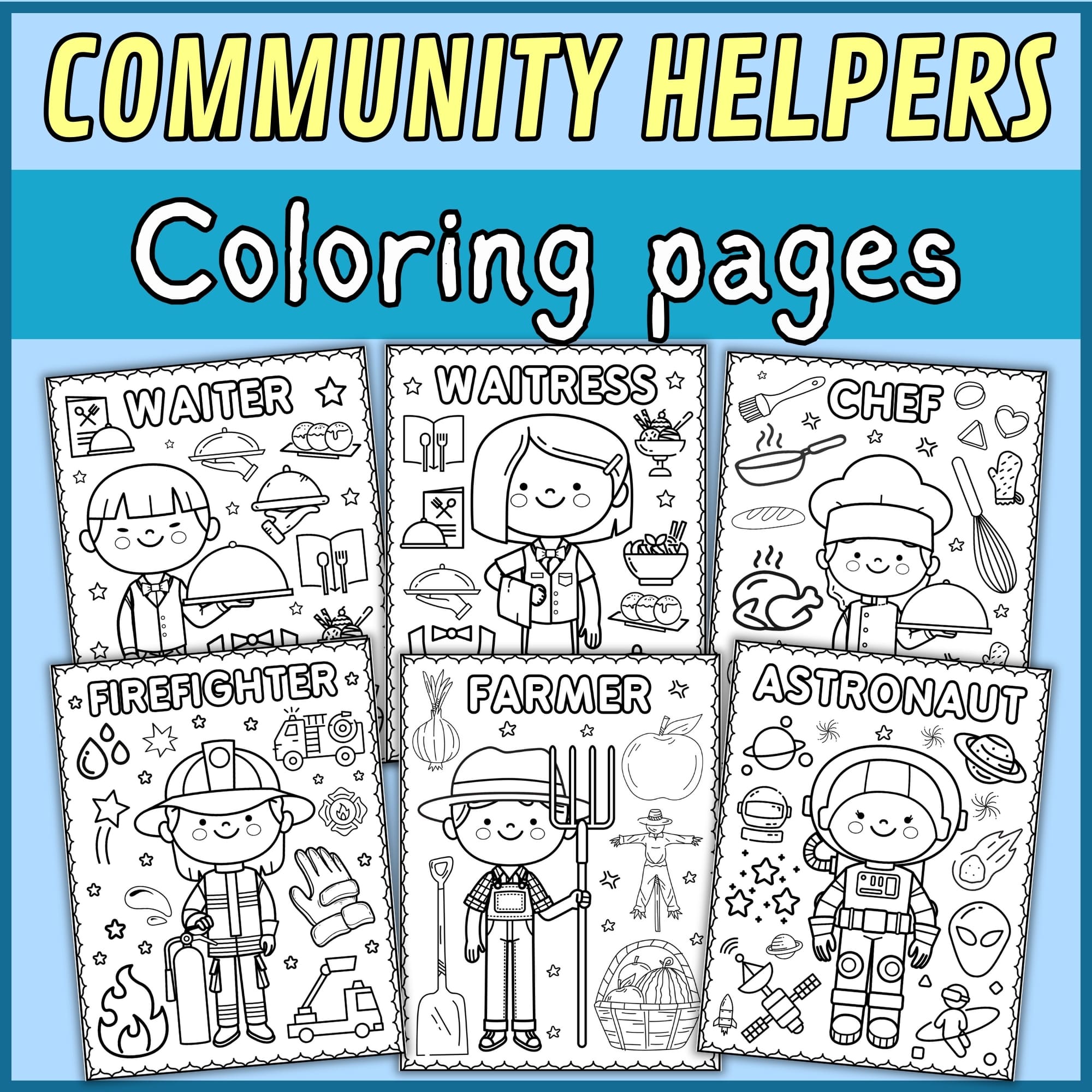 Community Helpers Coloring Pages - Jobs and Career Coloring Sheets