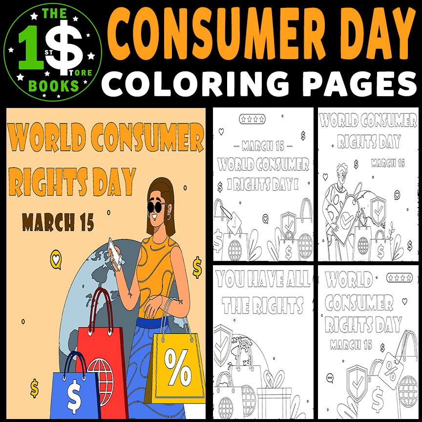 World Consumer Rights Day Coloring Pages | 15 March Holiday Coloring Sheets