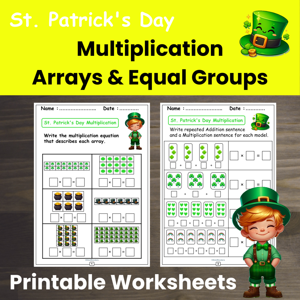 Spring Math - Multiplication arrays and Equal groups Worksheets | Made ...