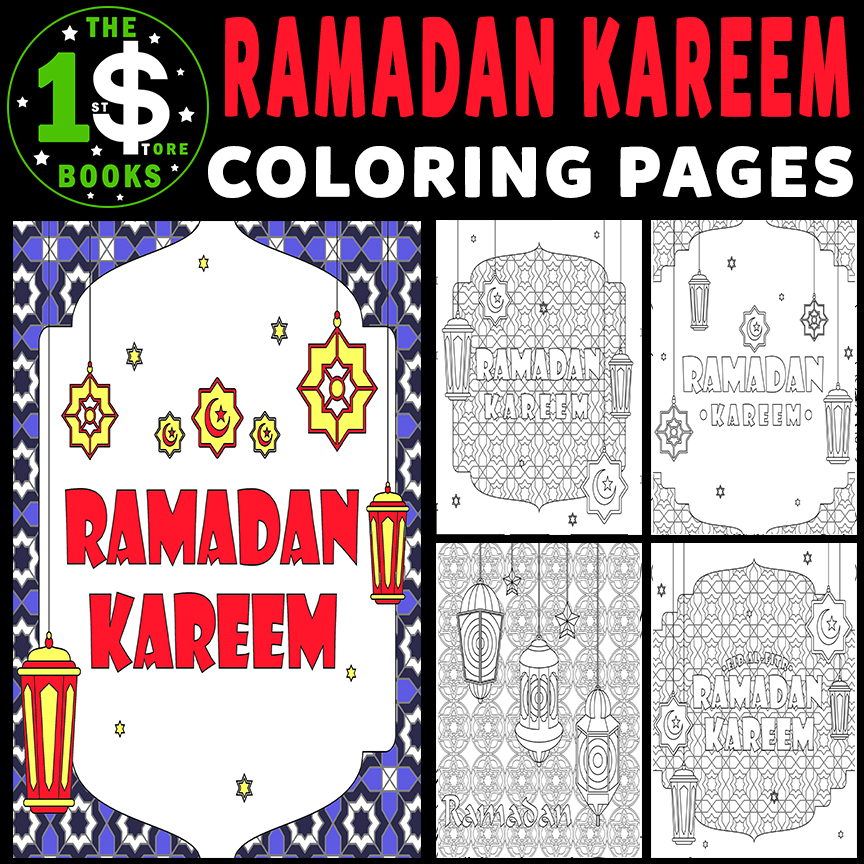 Ramadan Kareem Coloring Pages | Islamic Month | March Holiday Coloring Sheets