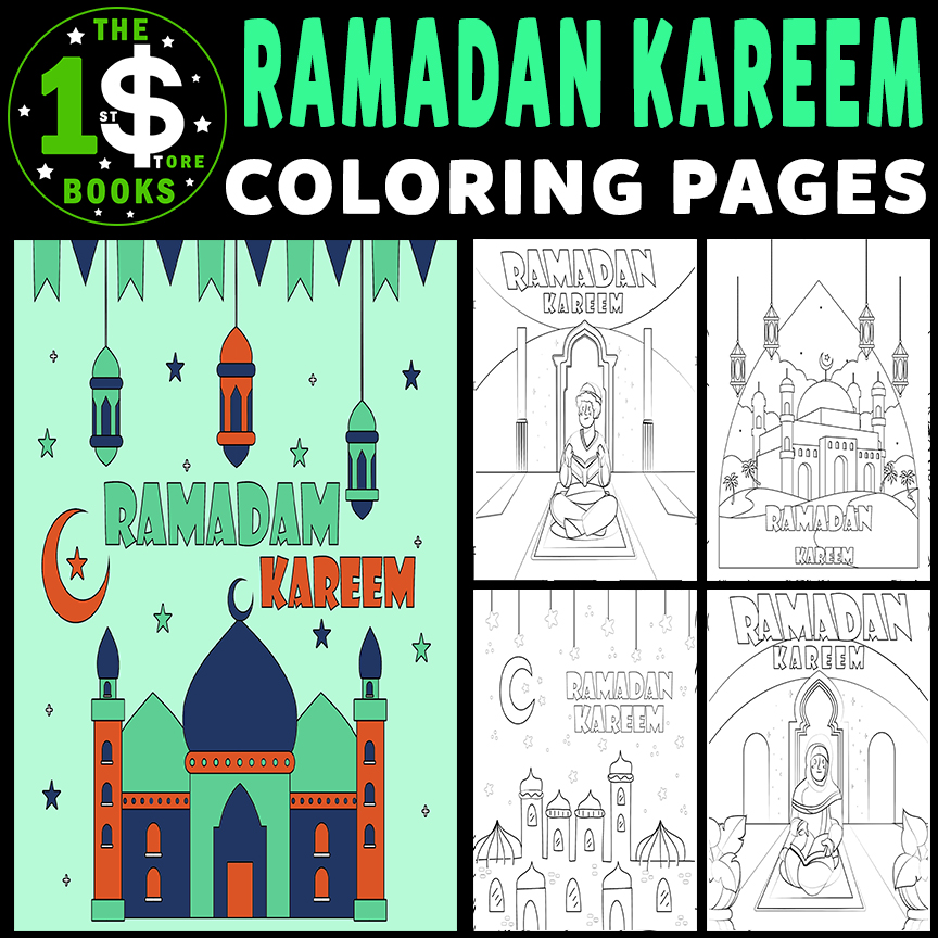 Ramadan Kareem Coloring Pages | Islamic Month | March Holiday Coloring Sheets
