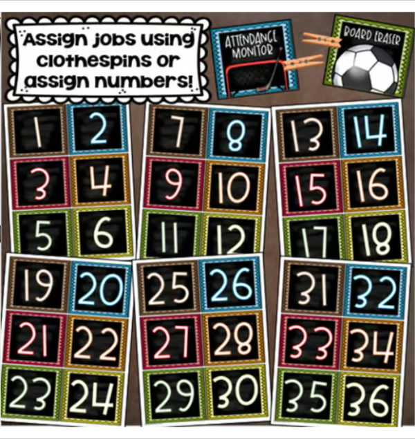 Classroom Jobs Helpers Chart Labels Signs Sports Teamwork Theme ...