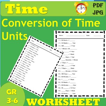 Conversion of Time Units - Tell the Time - Time Worksheets