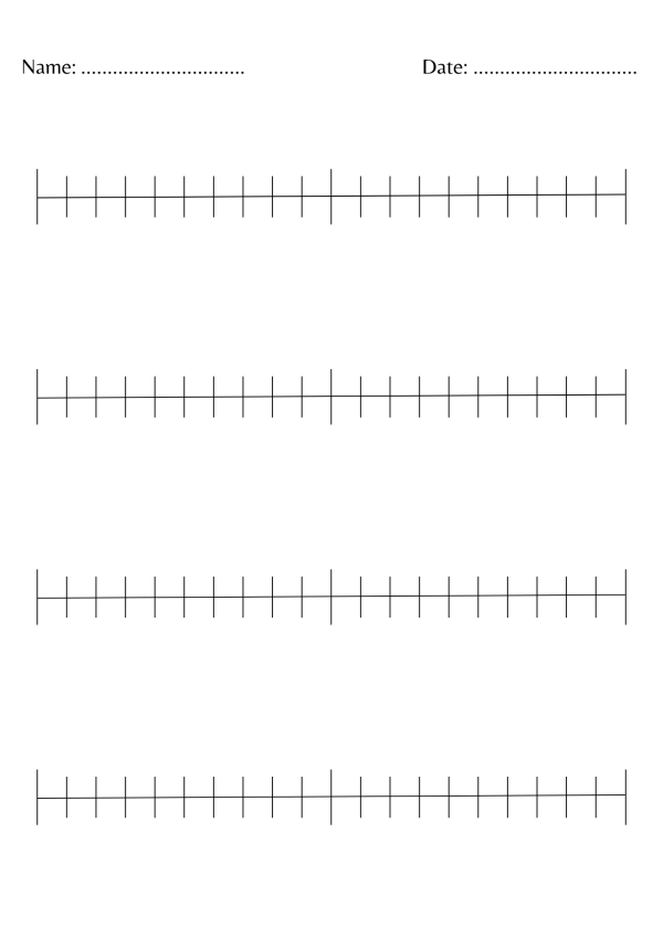 Blank number line with 20 tick marks - blank number line 0-20 Worksheet ...