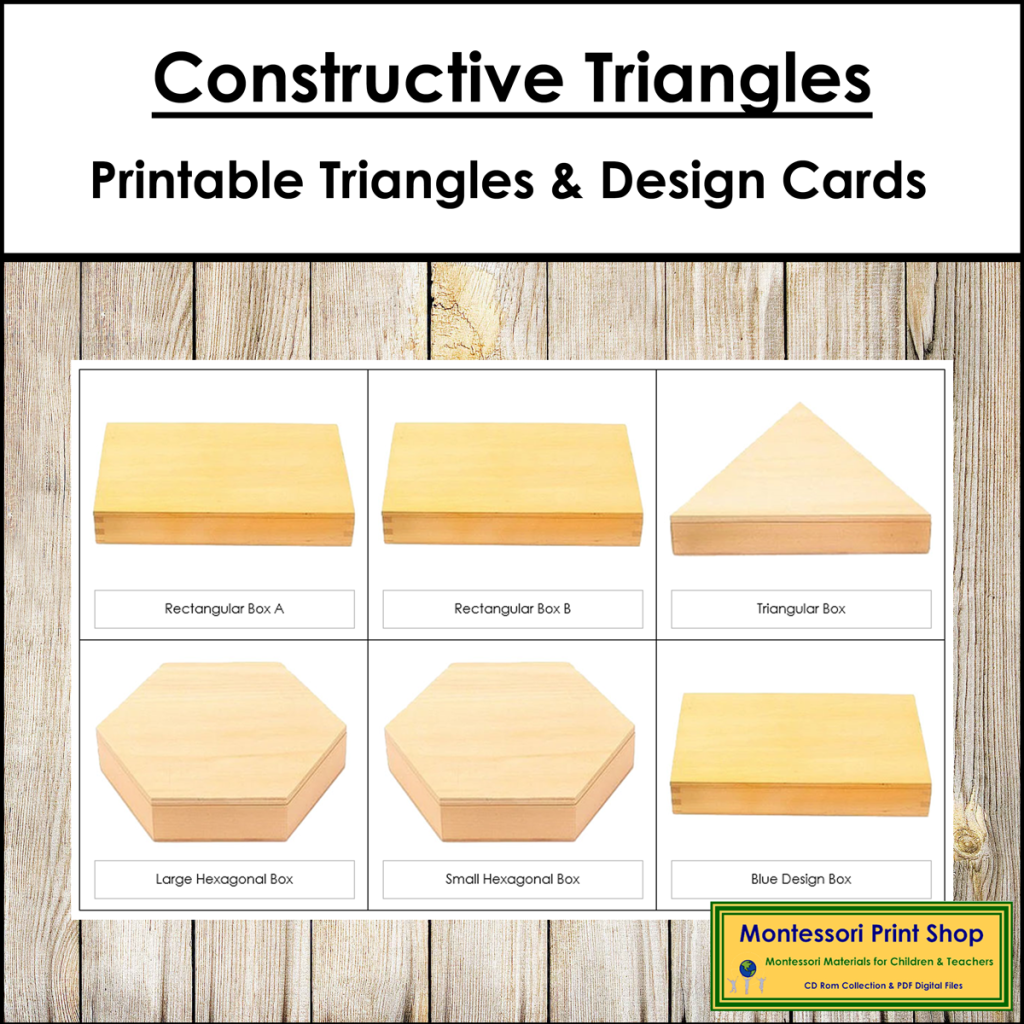 Montessori Constructive Triangles Bundle -6 boxes, 40 design cards ...