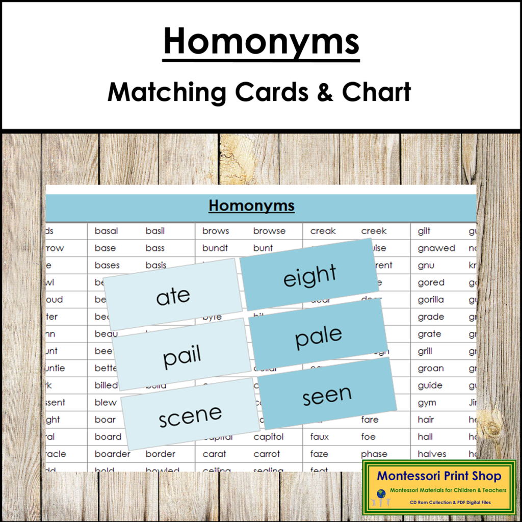 Matching Chart Homonyms - Matching Cards & Control Chart (color-coded) - Made By Teachers