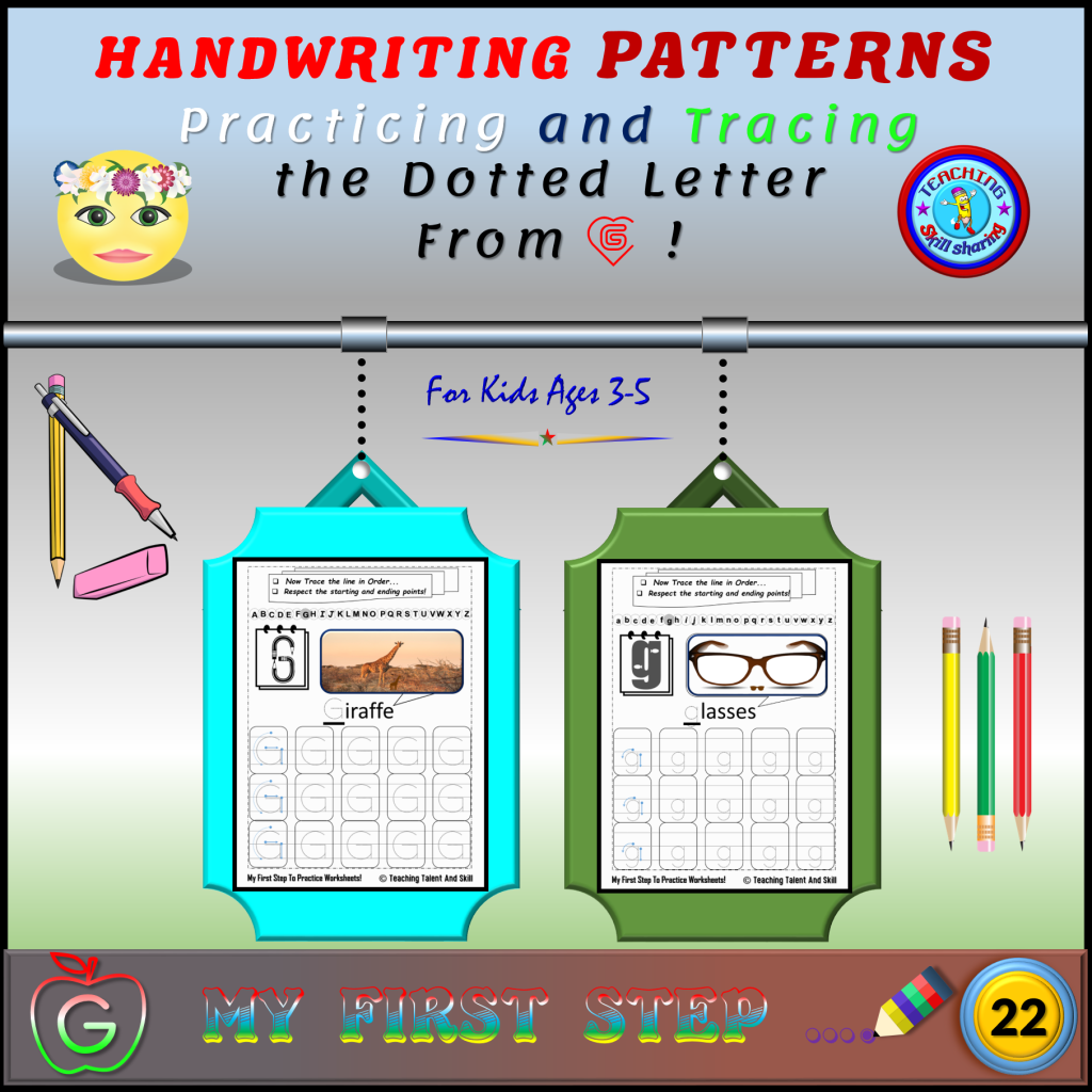 HANDWRITING PATTERNS: Practicing and Tracing The Dotted Letter From G ...