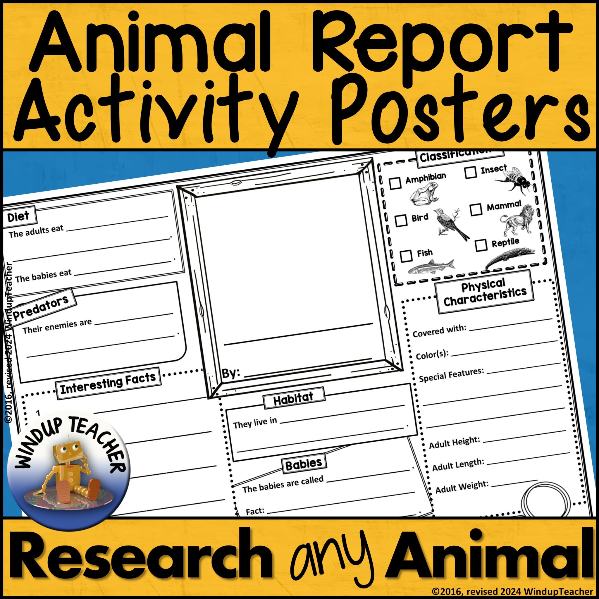 Animal Research Poster Activity Project for 2nd, 3rd and 4th Grades ...