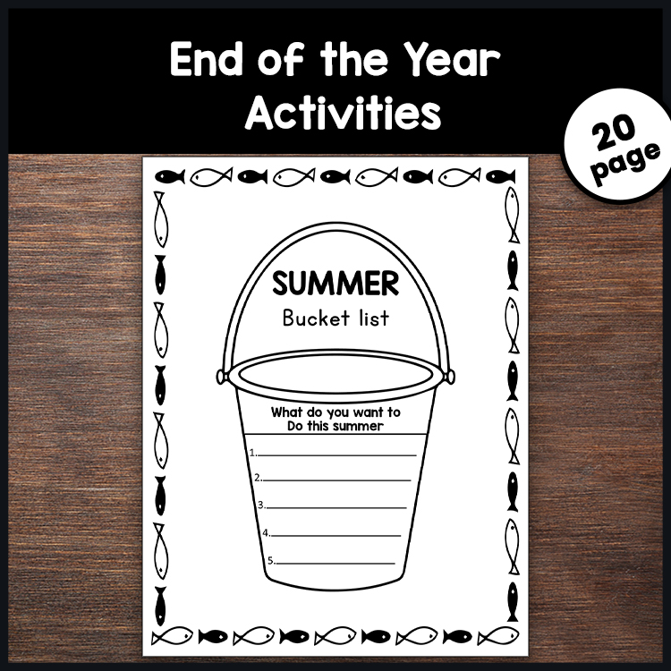 End Of The Year and Last Week School Fun Activities - No Prep Worksheets