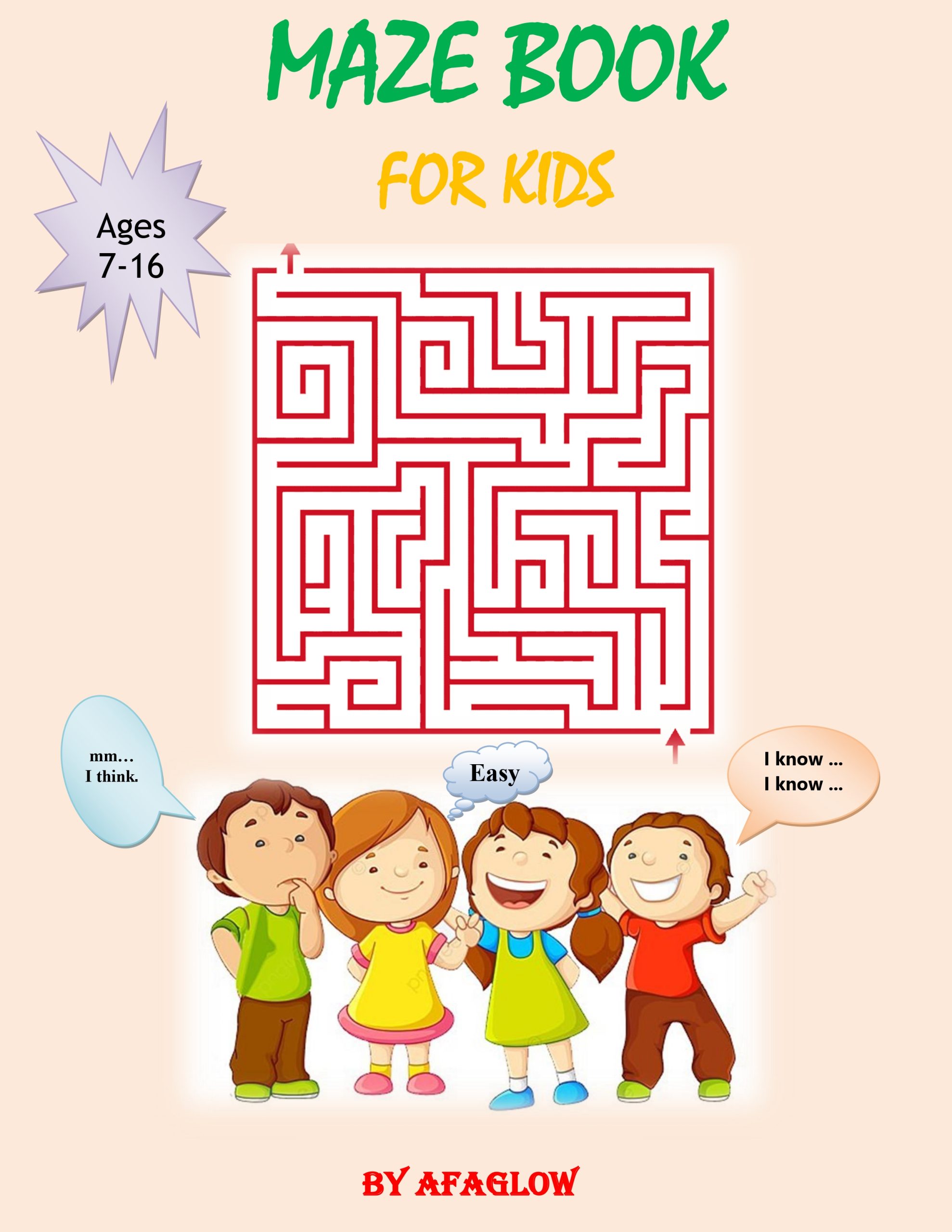 Maze Game Book for Kids: 50 Mazes and Solutions