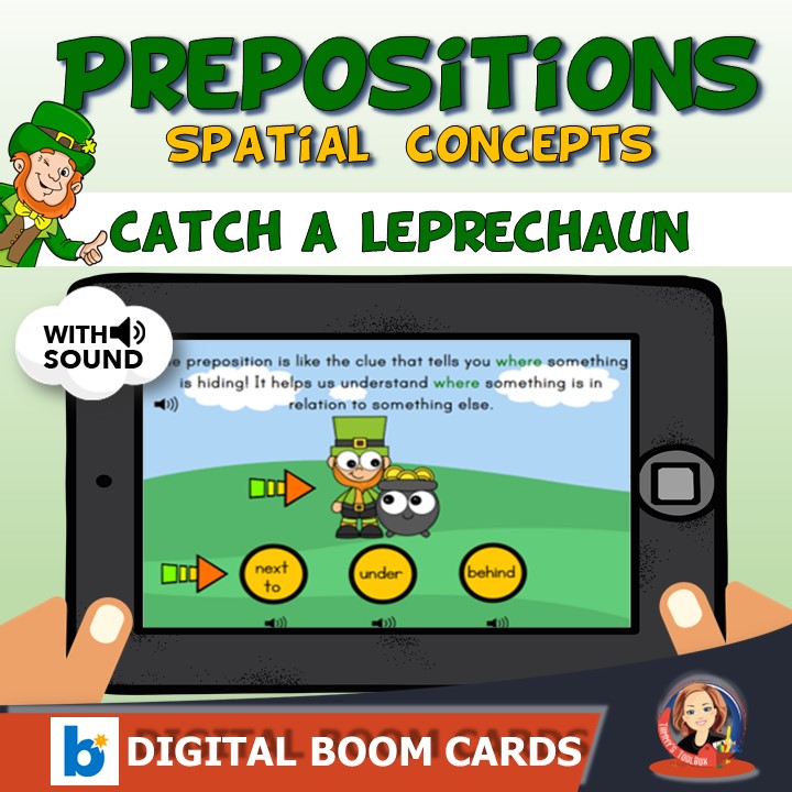 Prepositions and Prepositional Phrases - St. Patrick's Day Boom Cards