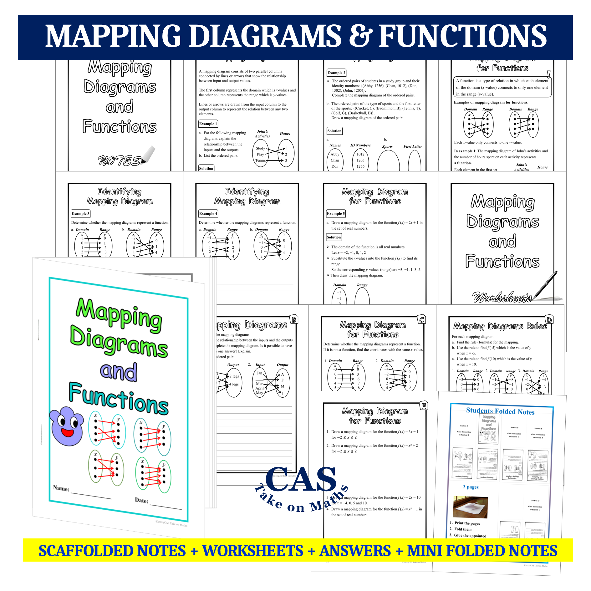 Mapping Diagrams and Functions Workbook
